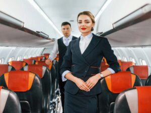 hostess dentro aereo