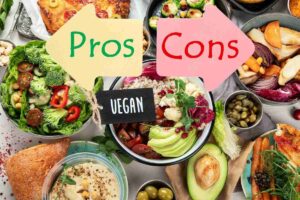 Alimenti vegani e scritta pro e contro