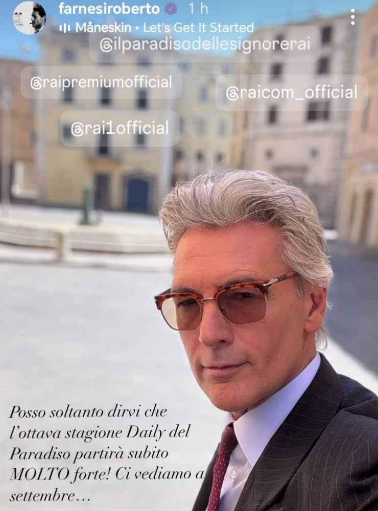 farnesi roberto sui social, sul set