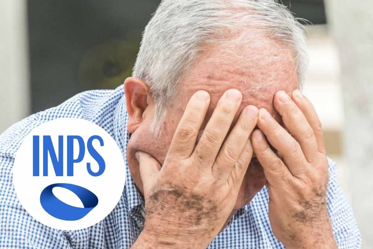anziano disperato e inps nel cerchio