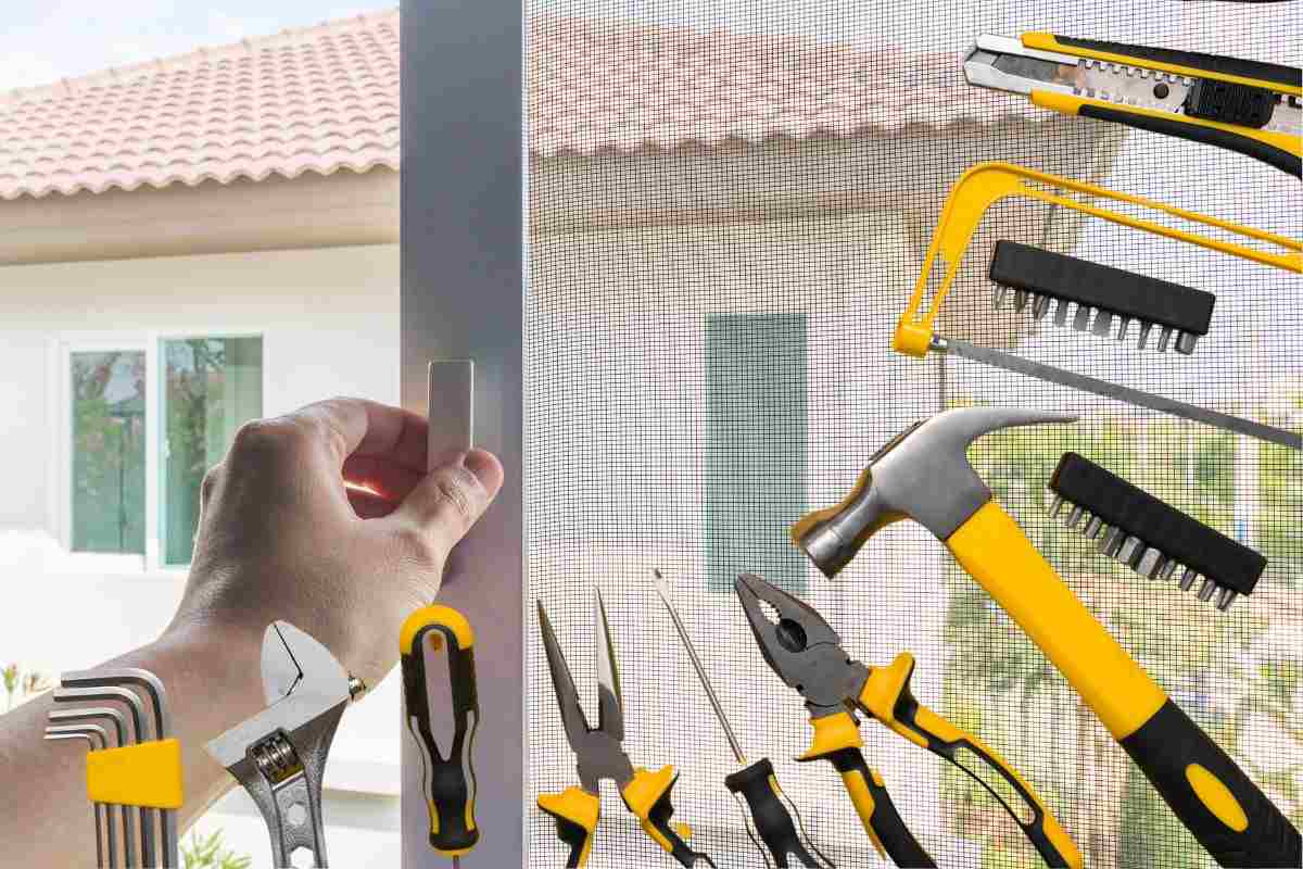 zanzariera e degli strumenti in evidenza